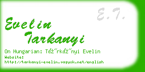 evelin tarkanyi business card